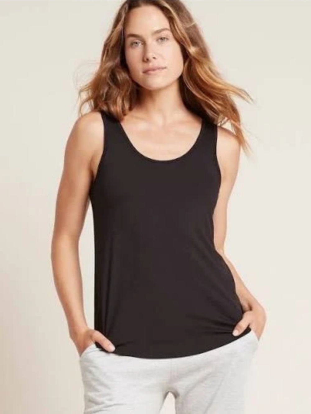Boody NWT Relaxed Tank in black, bamboo